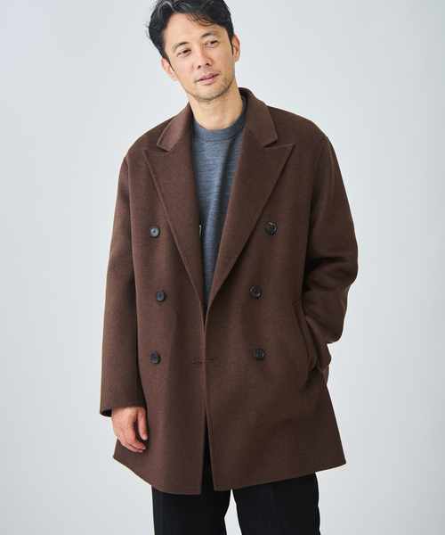 EDIFICE(エディフィス)の「E. ウールカシミヤ Wフェイス コート(チェスターコート・メンズ・チャコールグレー/ブラウン/アイボリー・44/46/48)」の7枚目の写真