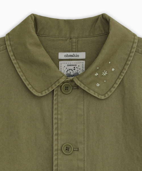OHESHIO(オヘシオ)の「STAR FLORAL WASHED COTTON JACKET, OLIVE(ミリタリージャケット・レディース・その他・FREE)」の4枚目の写真