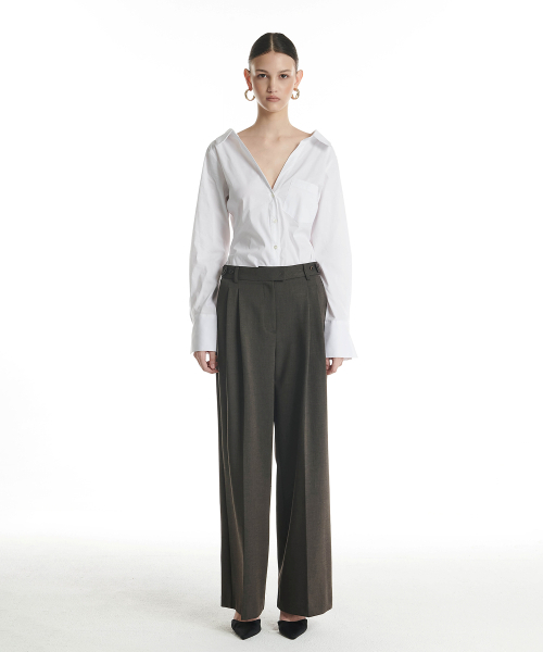 PROJECT WAVE（プロジェクトウェーブ）の「Shalot Unbalance Shirt (Ivory)（シャツ/ブラウス・レディース・その他・FREE）」の2枚目の写真