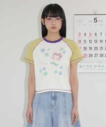 BETTY BOOP MINI STAR STITCH RAGLAN T SHIRT YELLOW