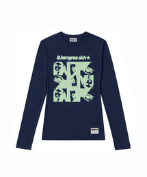 セミクロップド 8k mint 長袖Tシャツ [ネイビー]