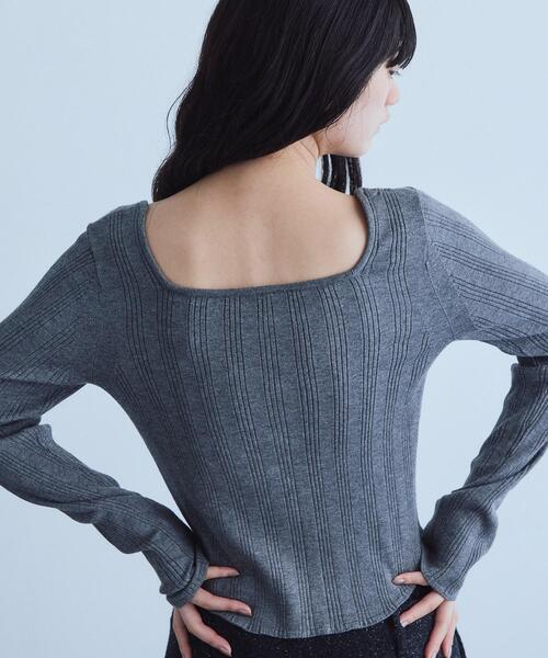 CODE A(コードエー)の「intimate knit cardigan(カーディガン/ボレロ・レディース・グレー/ブラック/グリーン系・00)」の13枚目の写真