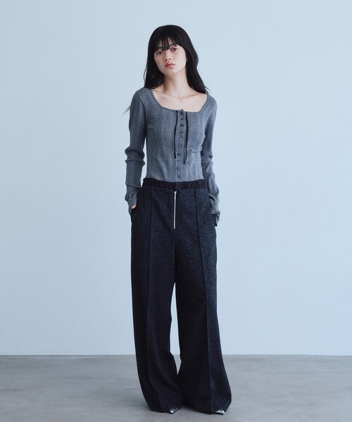 CODE A(コードエー)の「intimate knit cardigan(カーディガン/ボレロ・レディース・グレー/ブラック/グリーン系・00)」の14枚目の写真