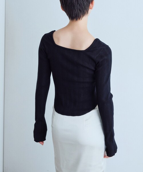 CODE A(コードエー)の「intimate knit cardigan(カーディガン/ボレロ・レディース・グレー/ブラック/グリーン系・00)」の6枚目の写真