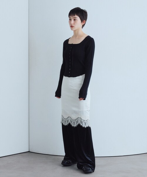 CODE A(コードエー)の「intimate knit cardigan(カーディガン/ボレロ・レディース・グレー/ブラック/グリーン系・00)」の7枚目の写真