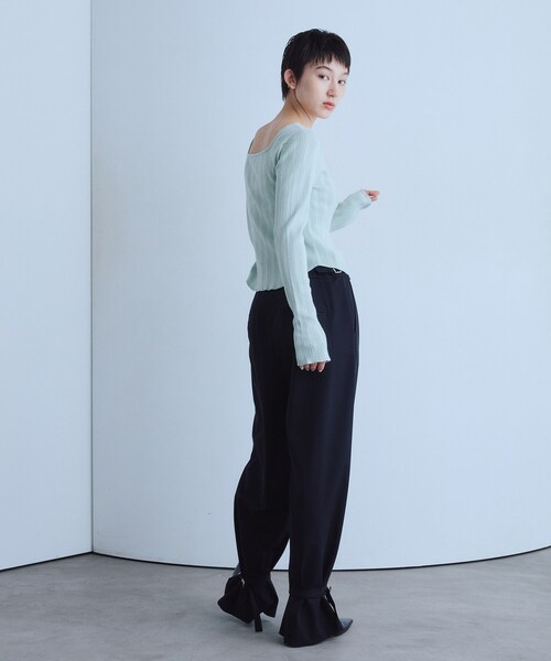 CODE A(コードエー)の「intimate knit cardigan(カーディガン/ボレロ・レディース・グレー/ブラック/グリーン系・00)」の4枚目の写真
