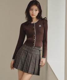 <セットアップ対応>ベルト付きプリーツミニスカート