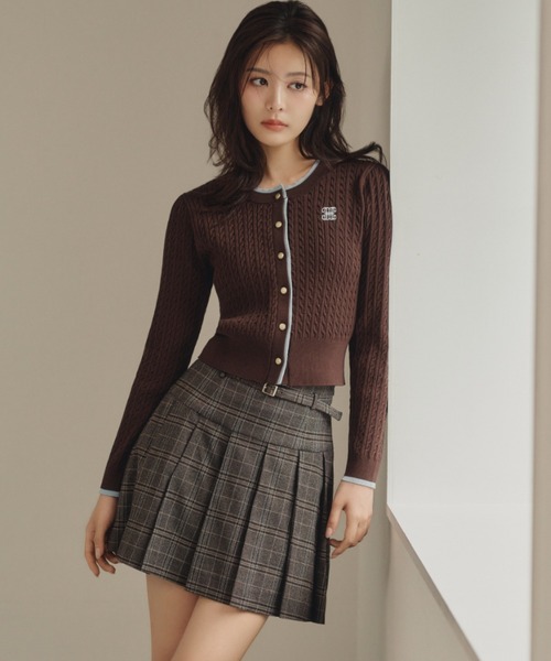 JILL by JILL STUART(ジルバイジルスチュアート)の「<セットアップ対応>ベルト付きプリーツミニスカート(スカート・レディース・グレー/グレー系その他/ブラウン系その他・SMALL/MEDIUM)」の1枚目の写真