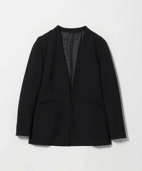 A DAY IN THE LIFE UNITED ARROWS（アデイインザライフユナイテッドアローズ）の「カットジョーゼット Vネックジャケット  ‐セットアップ対応・ウォッシャブル‐（Tシャツ/カットソー・レディース・ネイビー/ブラック・38/40/36）」の2枚目の写真