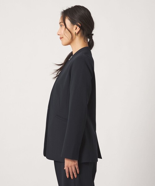 A DAY IN THE LIFE UNITED ARROWS（アデイインザライフユナイテッドアローズ）の「カットジョーゼット Vネックジャケット  ‐セットアップ対応・ウォッシャブル‐（Tシャツ/カットソー・レディース・ネイビー/ブラック・38/40/36）」の12枚目の写真