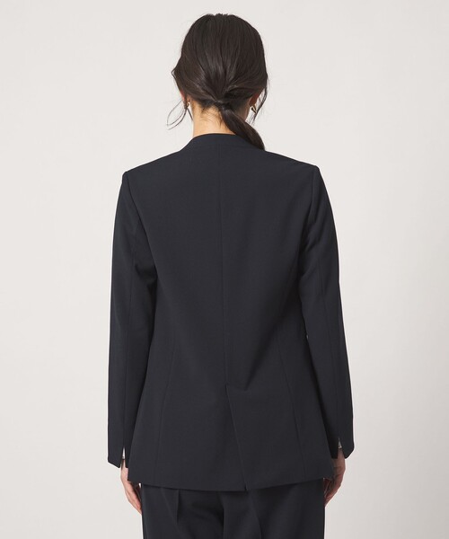 A DAY IN THE LIFE UNITED ARROWS（アデイインザライフユナイテッドアローズ）の「カットジョーゼット Vネックジャケット  ‐セットアップ対応・ウォッシャブル‐（Tシャツ/カットソー・レディース・ネイビー/ブラック・38/40/36）」の13枚目の写真