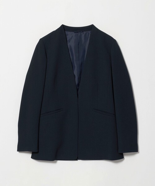 A DAY IN THE LIFE UNITED ARROWS（アデイインザライフユナイテッドアローズ）の「カットジョーゼット Vネックジャケット  ‐セットアップ対応・ウォッシャブル‐（Tシャツ/カットソー・レディース・ネイビー/ブラック・38/40/36）」の14枚目の写真