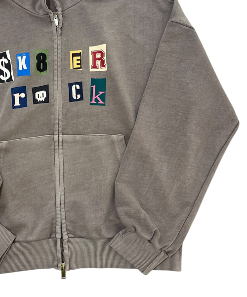 SK8ER ROCK（スケーターロック）の「コラージュロゴ ピグメントスウェット フードジップアップ（ベージュ）（パーカー・レディース・その他・ONE SIZE）」の4枚目の写真