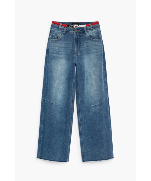 Desigual(デシグアル)の「Balloon denim wide pants / バルーンデニムワイドパンツ(デニムパンツ・レディース・ブルー・36/38/40/42/44/34)」の1枚目の写真
