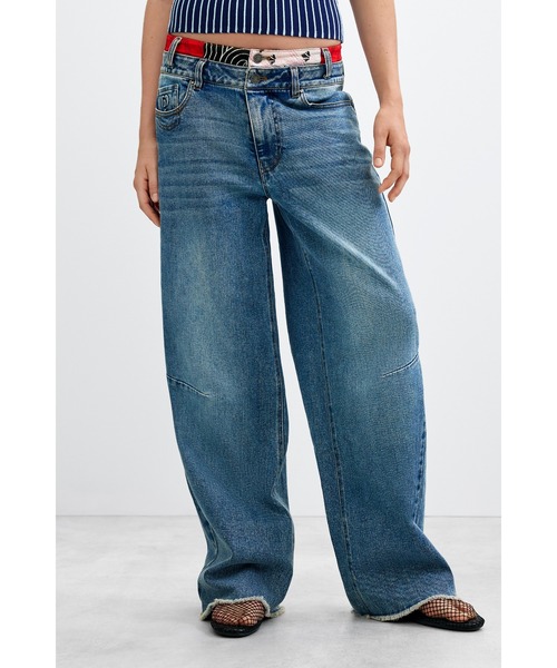 Desigual(デシグアル)の「Balloon denim wide pants / バルーンデニムワイドパンツ(デニムパンツ・レディース・ブルー・36/38/40/42/44/34)」の2枚目の写真
