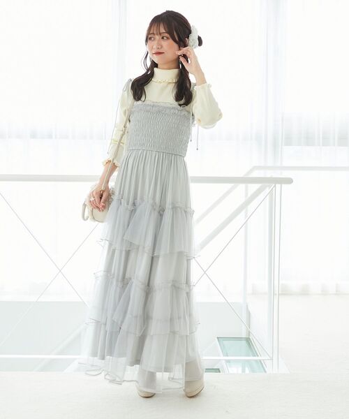 MAJESTIC LEGON(マジェスティックレゴン)の「プチフリルタートルニット(ニット/セーター・レディース・ブラック系その他/グレー系その他/ブルー系その他4/ベージュ系その他2/ブラウン系その他2/ブラック/ホワイト系その他2/パープル系その他2/アイボリー・MEDIUM)」の15枚目の写真