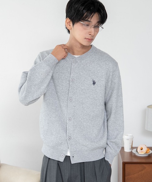 U.S. POLO ASSN.(ユーエスポロアッスン)の「∴WEGO/【26年秋冬新作】U.S.POLO ASSN.スウェットライクカーデ(カーディガン/ボレロ・メンズ・アイボリー/杢グレー/ブラウン/ネイビー/ブラック・MEDIUM/LARGE/X-LARGE)」の4枚目の写真