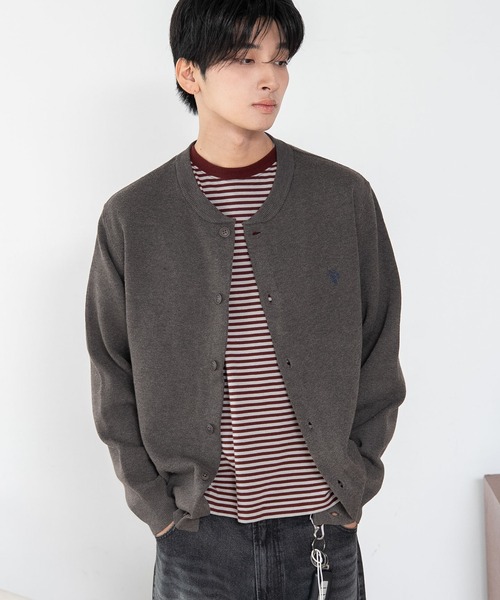U.S. POLO ASSN.(ユーエスポロアッスン)の「∴WEGO/【26年秋冬新作】U.S.POLO ASSN.スウェットライクカーデ(カーディガン/ボレロ・メンズ・アイボリー/杢グレー/ブラウン/ネイビー/ブラック・MEDIUM/LARGE/X-LARGE)」の5枚目の写真