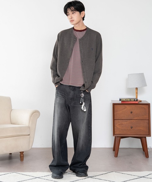 U.S. POLO ASSN.(ユーエスポロアッスン)の「∴WEGO/【26年秋冬新作】U.S.POLO ASSN.スウェットライクカーデ(カーディガン/ボレロ・メンズ・アイボリー/杢グレー/ブラウン/ネイビー/ブラック・MEDIUM/LARGE/X-LARGE)」の6枚目の写真