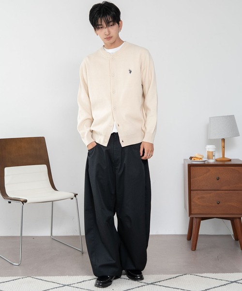 U.S. POLO ASSN.(ユーエスポロアッスン)の「∴WEGO/【26年秋冬新作】U.S.POLO ASSN.スウェットライクカーデ(カーディガン/ボレロ・メンズ・アイボリー/杢グレー/ブラウン/ネイビー/ブラック・MEDIUM/LARGE/X-LARGE)」の7枚目の写真