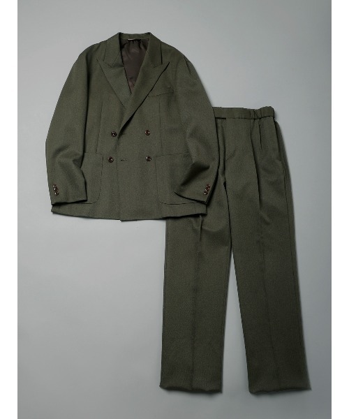 GOOVI(グービ)の「GOOVI/タックストレートパンツ/ハイツイストウールギャバジン/無地(スラックス・メンズ・グリーン・1/2/3)」の8枚目の写真