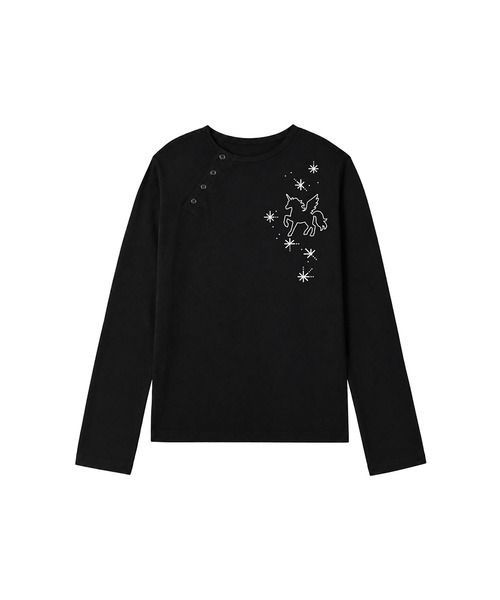 VENHIT(ベンヒット)の「スタポニ アンバランスロングスリーブ(Tシャツ/カットソー・レディース・グレー/ホワイト/ブラック・MEDIUM/LARGE)」の2枚目の写真