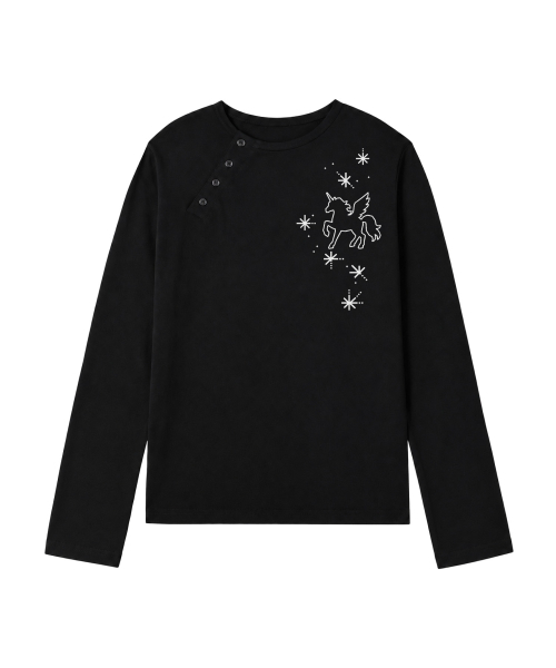 VENHIT(ベンヒット)の「スタポニ アンバランスロングスリーブ(Tシャツ/カットソー・レディース・グレー/ホワイト/ブラック・MEDIUM/LARGE)」の5枚目の写真