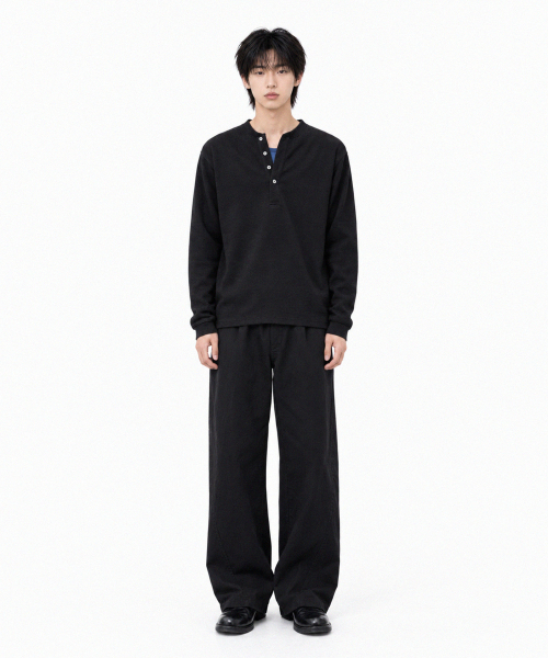 SIGNATURE（シグネチャ）の「ソフトタッチ ヘンリーネック ロングスリーブ ニット[ブラック]（ニット/セーター・レディース・その他・MEDIUM/LARGE）」の8枚目の写真