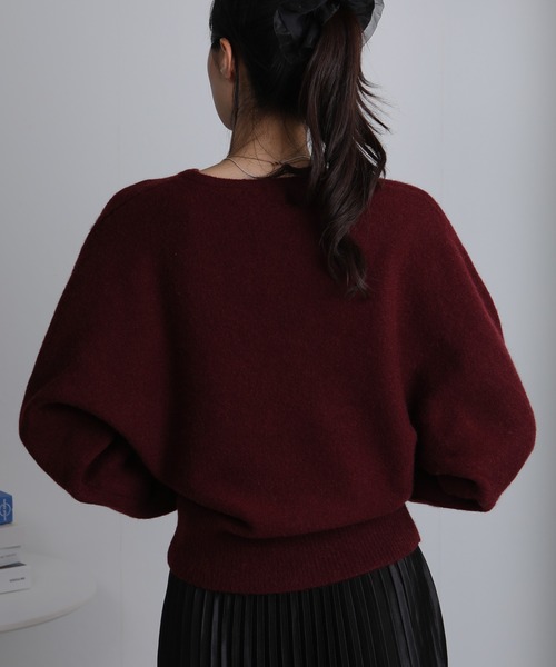 Seop（セオピ）の「Vネックもっちり肌触りの ゆったりシルエット リラックスニット（ニット/セーター・レディース・ブラック/アイボリー/グレー/ワインレッド/ベージュ・M）」の17枚目の写真