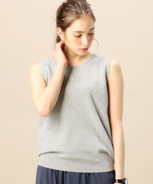 BEAUTY&YOUTH UNITED ARROWS(ビューティーアンドユースユナイテッドアローズ)の「BY コットンナイロンミラノリブベスト◆(ベスト・レディース・ホワイト/グレー/レッド・FREE)」の2枚目の写真