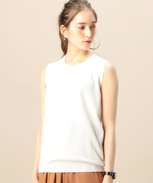 BEAUTY&YOUTH UNITED ARROWS(ビューティーアンドユースユナイテッドアローズ)の「BY コットンナイロンミラノリブベスト◆(ベスト・レディース・ホワイト/グレー/レッド・FREE)」の1枚目の写真
