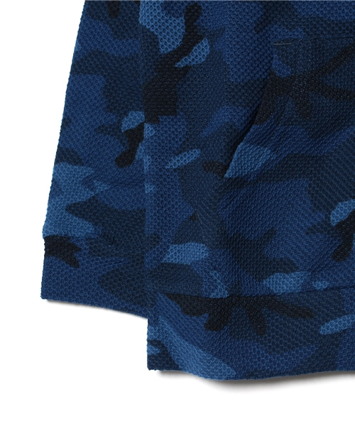 VENCEEXCHANGE（ヴァンスエクスチェンジ）の「kids 鹿の子ジップパーカー カモフラ総プリント（パーカー・キッズ・ネイビー/ブラック・130cm/140cm/150cm/120cm）」の5枚目の写真