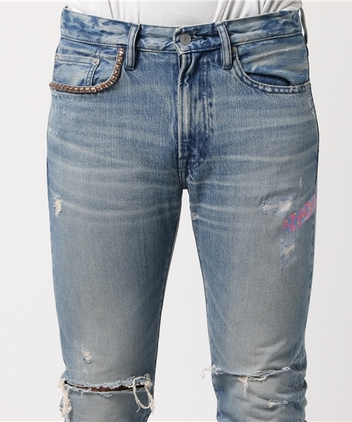 HYSTERIC GLAMOUR（ヒステリックグラマー）の「SK加工BAND AID プリント デニムスリムパンツ（その他パンツ・メンズ・インディゴブルー・31inch/34inch/29inch/32inch/28inch/30inch）」の7枚目の写真