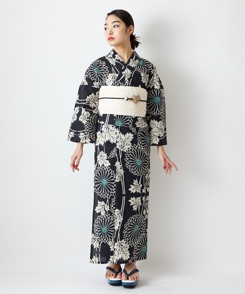 浴衣浴衣 注染菊 浴衣 ふりふ フリフ のファッション