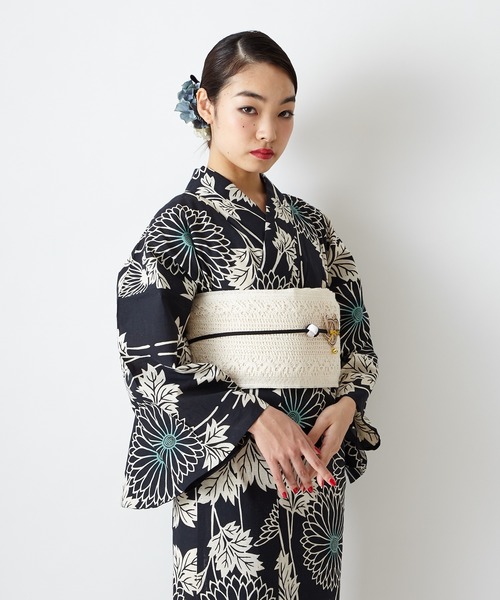 浴衣浴衣 注染菊 浴衣 ふりふ フリフ のファッション