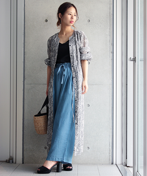 laboratory work（ラボラトリーワーク）の「【繊細な生地感＊】ペイズリーガウンマキシワンピース（ワンピース・レディース・ブラック/ブラウン・MEDIUM）」の6枚目の写真