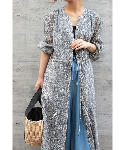 laboratory work（ラボラトリーワーク）の「【繊細な生地感＊】ペイズリーガウンマキシワンピース（ワンピース・レディース・ブラック/ブラウン・MEDIUM）」の10枚目の写真