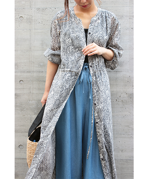 laboratory work（ラボラトリーワーク）の「【繊細な生地感＊】ペイズリーガウンマキシワンピース（ワンピース・レディース・ブラック/ブラウン・MEDIUM）」の17枚目の写真