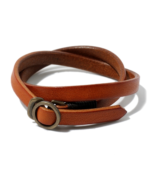 BEAMS(ビームス)の「BEAMS / 栃木レザー2重巻ブレス(ブレスレット・メンズ・ブラック/ブラウン/レッド・ONE SIZE)」の8枚目の写真