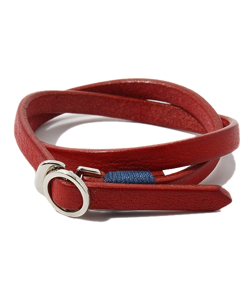 BEAMS(ビームス)の「BEAMS / 栃木レザー2重巻ブレス(ブレスレット・メンズ・ブラック/ブラウン/レッド・ONE SIZE)」の9枚目の写真