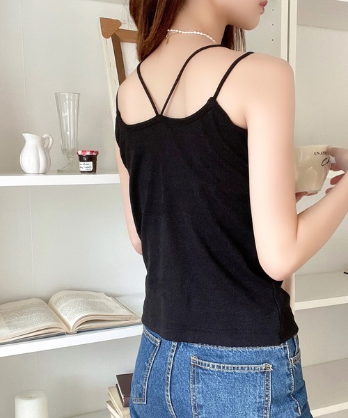 classicalelf（クラシカルエルフ）の「お洒落レディのマストアイテム。ダブルストラップカップ付キャミ（キャミソール・レディース・グレイッシュベージュ/ブラック/カーキ/オフホワイト/杢グレー/チャコールグレー/ネイビー/グレイッシュブルー/モスグリーン/ベージュ/イエロー/ピンク/ホワイト・LARGE/MEDIUM/XX-LARGE/X-LARGE/XXX-LARGE/SMALL）」の17枚目の写真