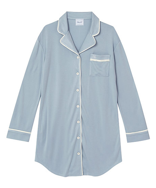 Amphi アンフィ の Room Of A シンプルスムース 前開き ワンピース ルームウェア パジャマ Wear Amphi アンフィ の Room Of A シンプルスムース 前開き ワンピース ルームウェア パジャマ Wear