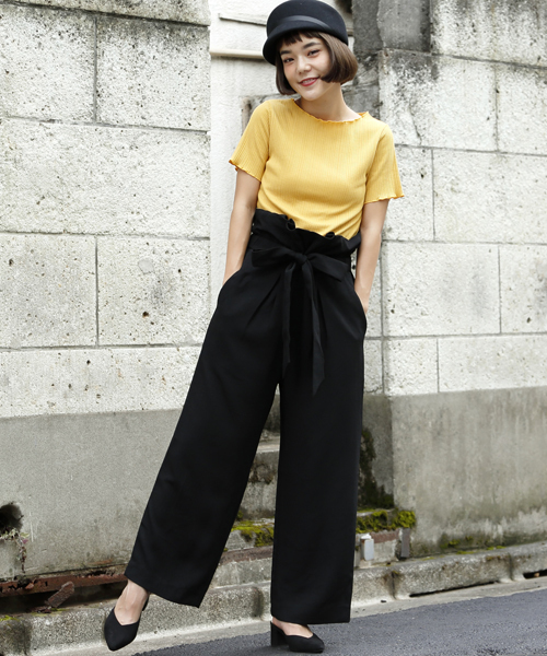 RAY CASSIN（レイカズン）の「ランダムテレコメロウプルオーバー（Tシャツ/カットソー・レディース・ネイビー/パープル/マスタード/オフホワイト/ブラック・FREE）」の7枚目の写真