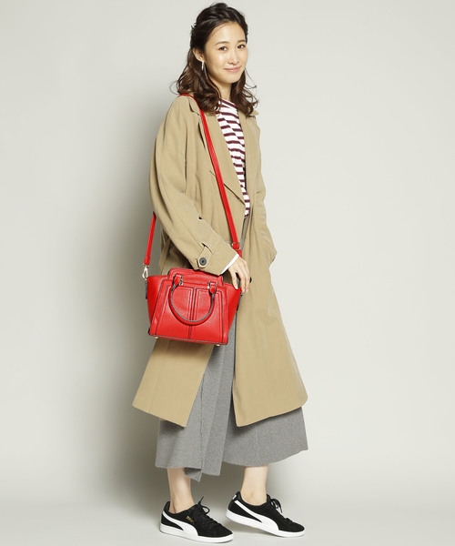 PLAIN CLOTHING（プレーンクロージング）の「クラシックモード2wayショルダーバッグ【PLAIN CLOTHING】（ショルダーバッグ・レディース・ベージュ/レッド/グレー/ブラック/ネイビー・FREE）」の22枚目の写真