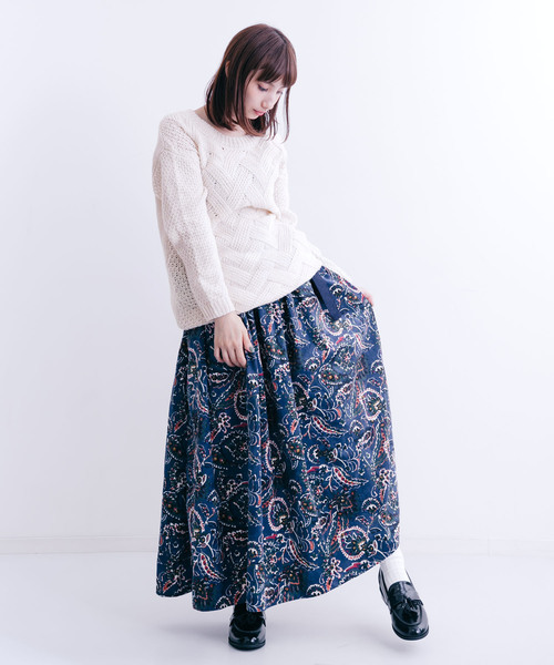 MERLOT（メルロー）の「ビッグケーブルニットプルオーバー6274（ニット/セーター・レディース・ベージュ/ネイビー/グレー/カーキ・FREE）」の11枚目の写真