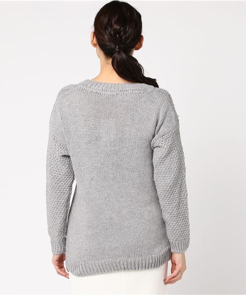 MERLOT（メルロー）の「ビッグケーブルニットプルオーバー6274（ニット/セーター・レディース・ベージュ/ネイビー/グレー/カーキ・FREE）」の14枚目の写真