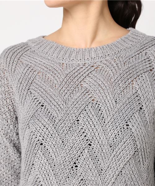 MERLOT（メルロー）の「ビッグケーブルニットプルオーバー6274（ニット/セーター・レディース・ベージュ/ネイビー/グレー/カーキ・FREE）」の12枚目の写真