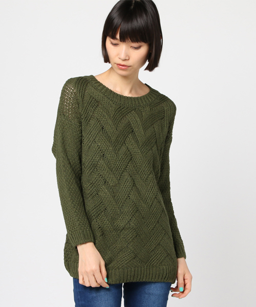 MERLOT（メルロー）の「ビッグケーブルニットプルオーバー6274（ニット/セーター・レディース・ベージュ/ネイビー/グレー/カーキ・FREE）」の19枚目の写真