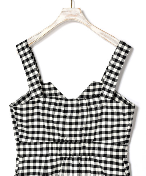 w closet(ダブルクローゼット)の「ギンガムチェックナローシルエットワンピース(ワンピース・レディース・ホワイト×ブラック/ホワイト×ブルー・FREE)」の5枚目の写真