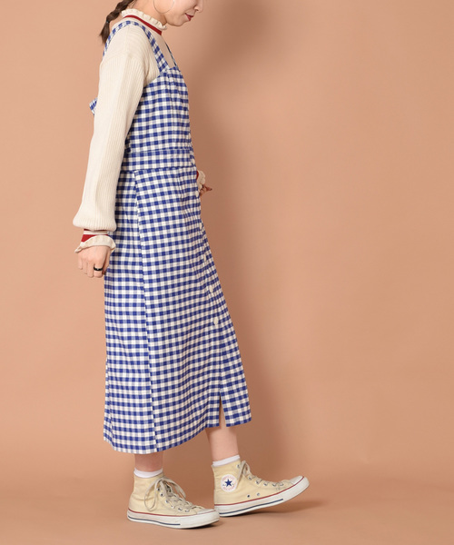w closet(ダブルクローゼット)の「ギンガムチェックナローシルエットワンピース(ワンピース・レディース・ホワイト×ブラック/ホワイト×ブルー・FREE)」の13枚目の写真
